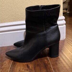 J. Crew Black Heeled Leather Boots